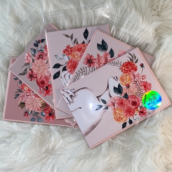 Set of Five Floral Women Elegant Greeting Cards & Luxury Envelo… - Picture 9 of 16